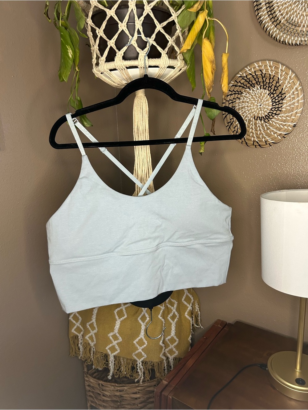 ALLWEAR Light Blue Crisscross Back Bralette Top